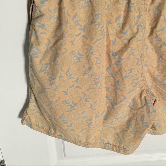 Billy Reid Men's Orange/ Blue Print Swim Trunks Shorts - 35602 - Picture 8 of 11